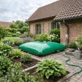 Une citerne souple de petit volume, pour l'arrosage des espaces verts de la maison