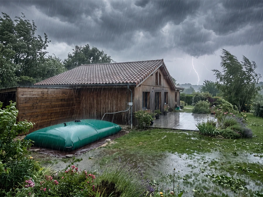 Citernes souples et fortes pluies